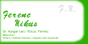 ferenc mikus business card